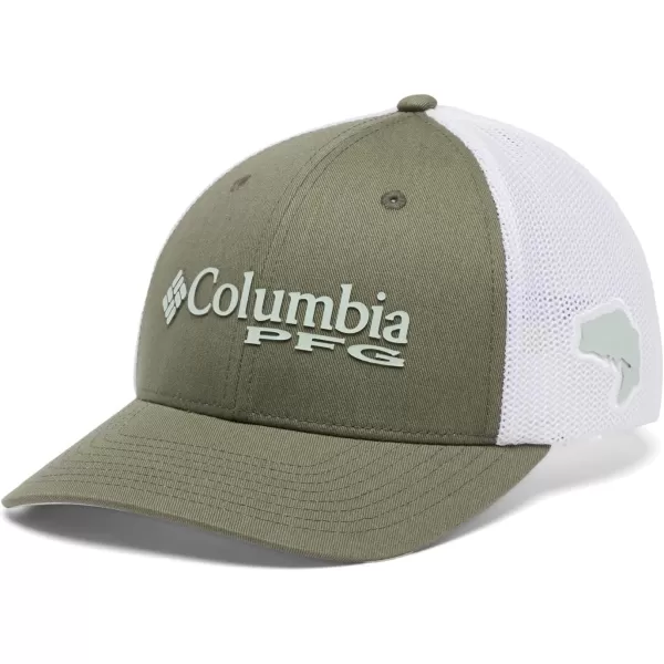 Columbia Womens PFG Logo Mesh Ball CapHigh CrownCypressCool GreenBass