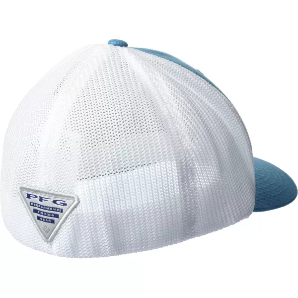 Columbia Womens PFG Logo Mesh Ball CapHigh CrownDeep MarineLaser Lemon