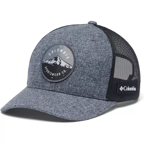 Columbia Womens PFG Logo Mesh Ball CapHigh CrownGrill Heather Mt Hood Circle Patch