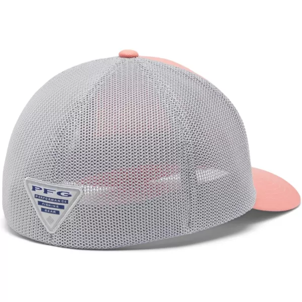 Columbia Womens PFG Logo Mesh Ball CapHigh CrownSalmon