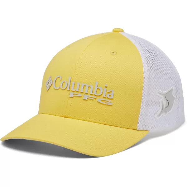 Columbia Womens PFG Logo Mesh Ball CapHigh CrownSun GlowCool GreyMarlin