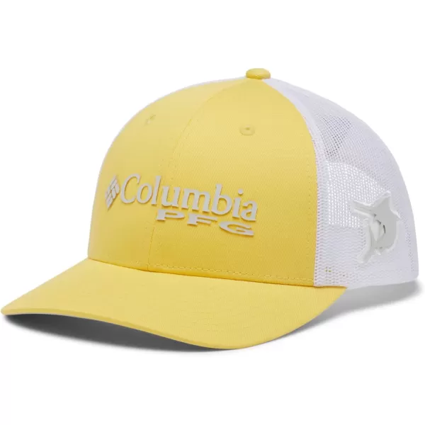 Columbia Womens PFG Logo Mesh Ball CapHigh CrownSun GlowCool GreyMarlin