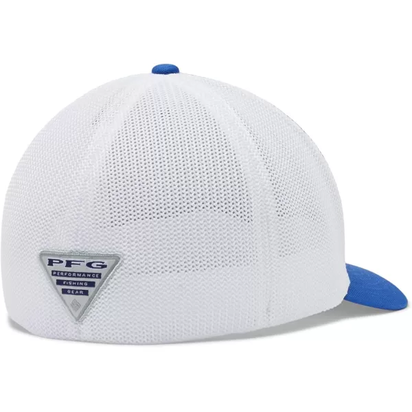 Columbia Womens PFG Logo Mesh Ball CapHigh CrownTanzanite  White  Marlin