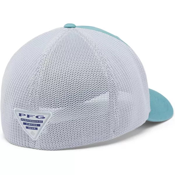 Columbia Womens PFG Logo Mesh Ball CapHigh CrownTranquil TealCool Grey