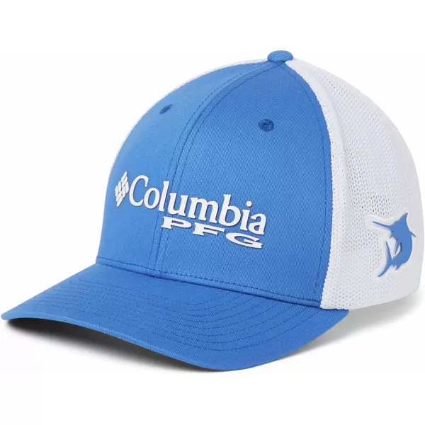 Columbia Womens PFG Logo Mesh Ball CapHigh CrownVivid Blue