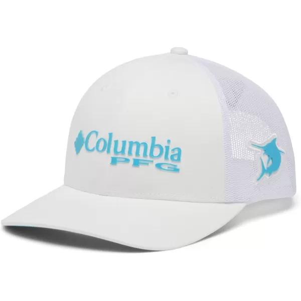 Columbia Womens PFG Logo Mesh Ball CapHigh CrownVivid Blue