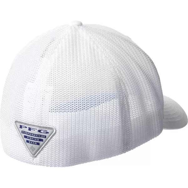 Columbia Womens PFG Logo Mesh Ball CapHigh CrownWhiteRiptide