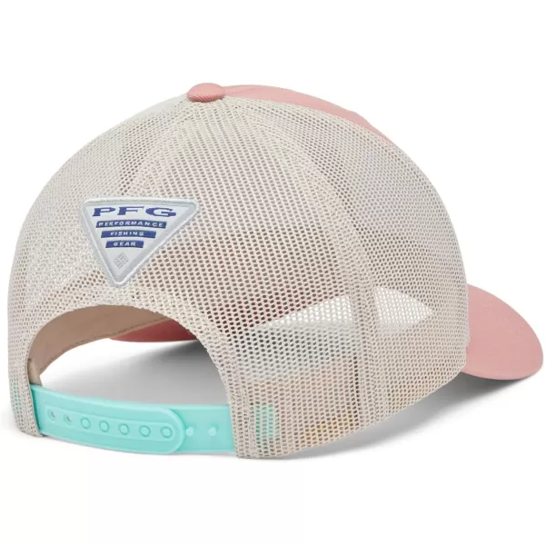 Columbia Womens PFG Mesh Ball CapSandalwood PinkFossilPfg Palms