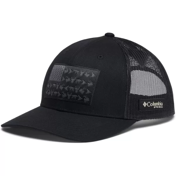 Columbia Womens PHG Game Flag Mesh Snap BackHighBlack