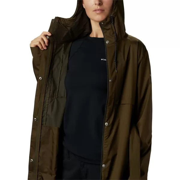 Columbia Womens Pardon My Trench Rain JacketOlive Green