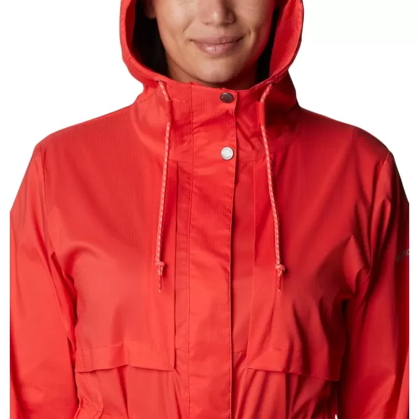 Columbia Womens Pardon My Trench Rain JacketRed Hibiscus