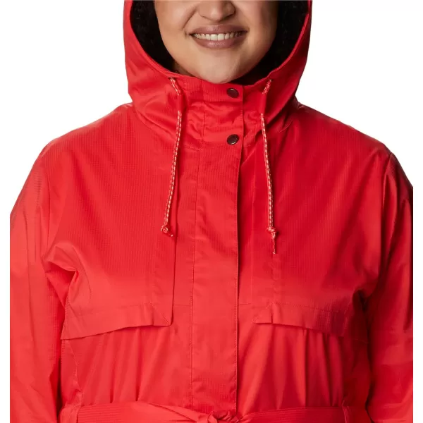 Columbia Womens Pardon My Trench Rain JacketRed Hibiscus