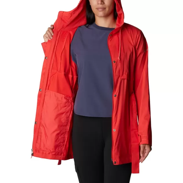 Columbia Womens Pardon My Trench Rain JacketRed Hibiscus