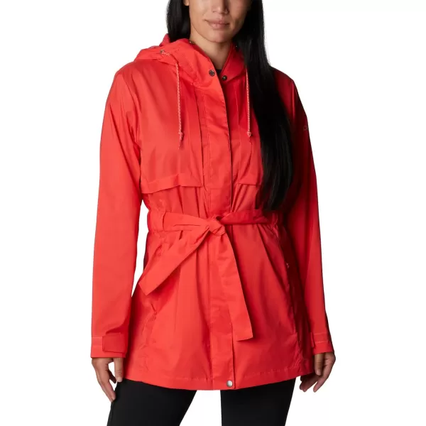 Columbia Womens Pardon My Trench Rain JacketRed Hibiscus