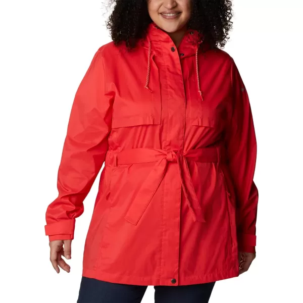 Columbia Womens Pardon My Trench Rain JacketRed Hibiscus