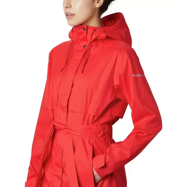 Columbia Womens Pardon My Trench Rain JacketRed Lilly