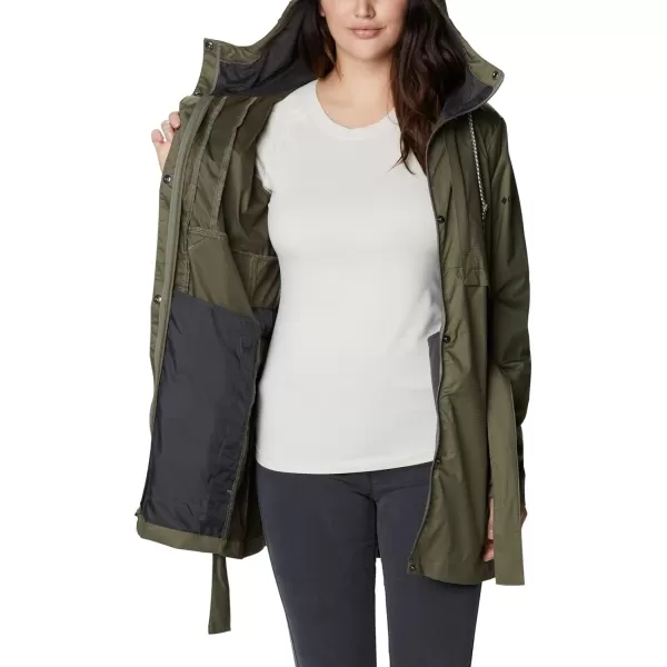 Columbia Womens Pardon My Trench Rain JacketStone Green