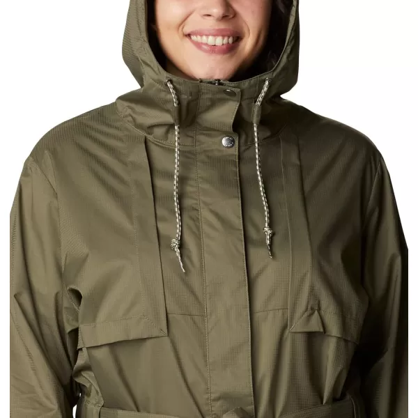 Columbia Womens Pardon My Trench Rain JacketStone Green