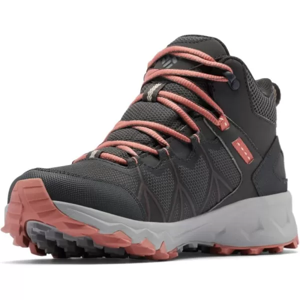 Columbia Womens Peakfreak Ii Mid Outdry Hiking ShoeDark GreyDark Coral