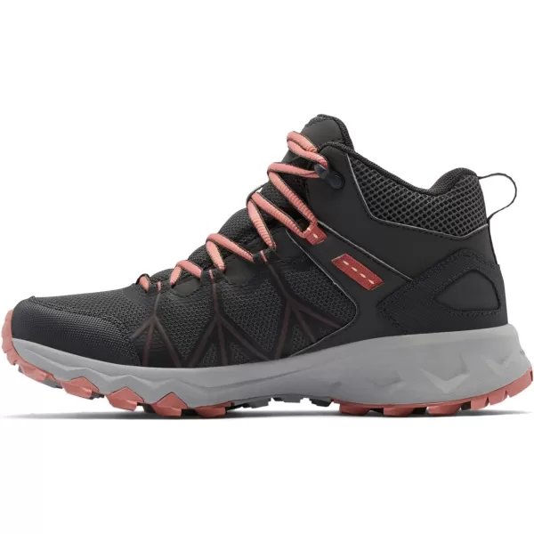 Columbia Womens Peakfreak Ii Mid Outdry Hiking ShoeDark GreyDark Coral