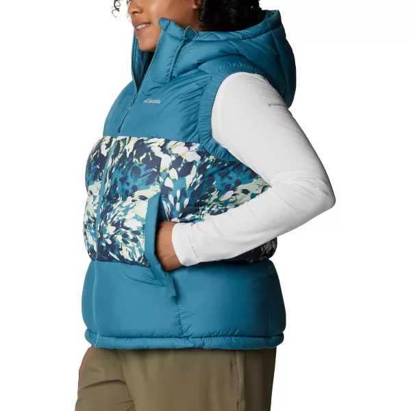 Columbia Womens Pike Lake Ii Insulated VestCanyon BlueCanyon Blue Florescence