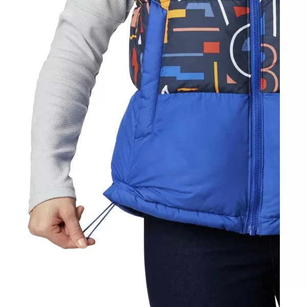 Columbia Womens Pike Lake Ii Insulated VestLapis BlueDark Nocturnal Typo Multi Pr