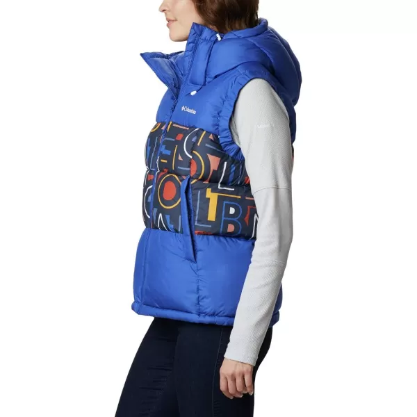 Columbia Womens Pike Lake Ii Insulated VestLapis BlueDark Nocturnal Typo Multi Pr