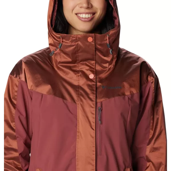 Columbia Womens Point Park Insulated JacketFaded Peach Sheen Beetroot