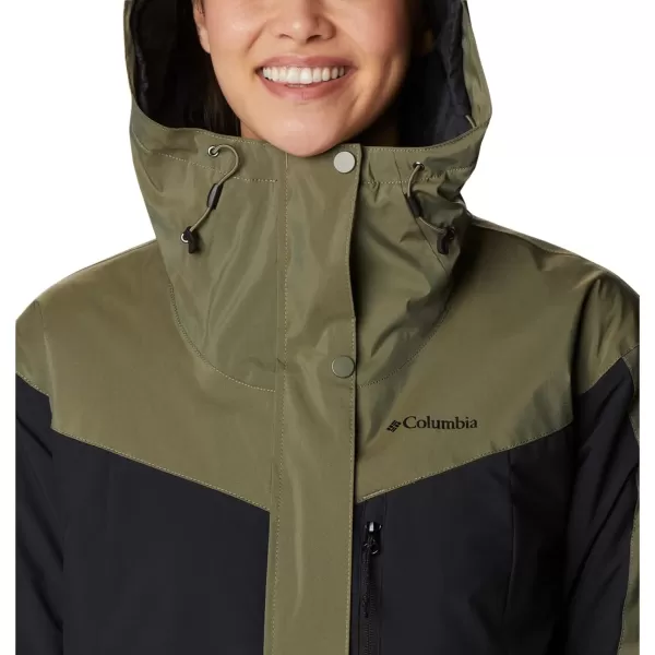 Columbia Womens Point Park Insulated JacketStone Green SheenBlack