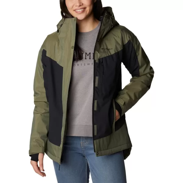 Columbia Womens Point Park Insulated JacketStone Green SheenBlack