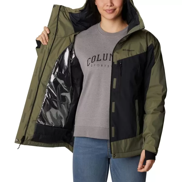 Columbia Womens Point Park Insulated JacketStone Green SheenBlack