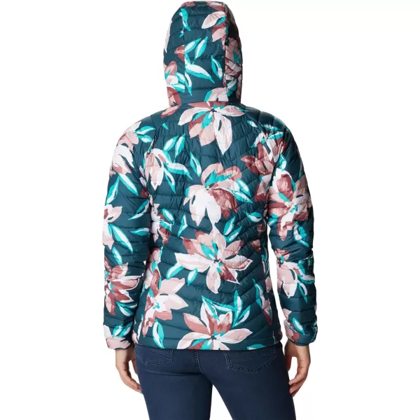 Columbia Womens Powder Lite Hooded JacketNight Wave Poinsettia Print