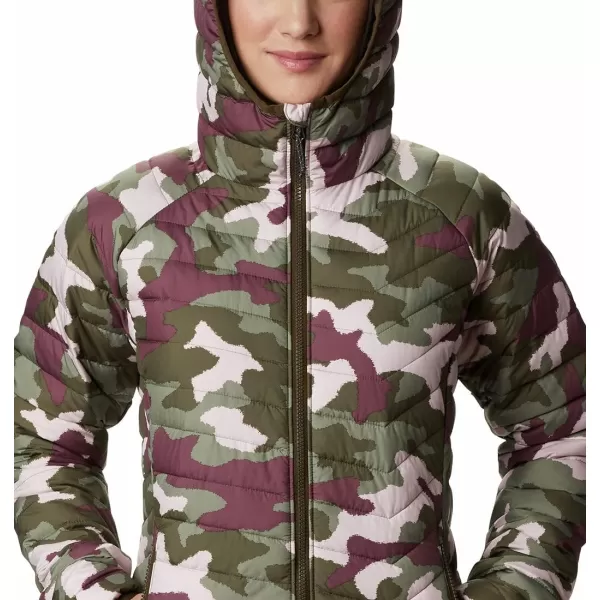 Columbia Womens Powder Lite Hooded JacketOlive Green Traditional Camo