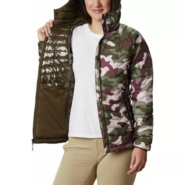 Columbia Womens Powder Lite Hooded JacketOlive Green Traditional Camo