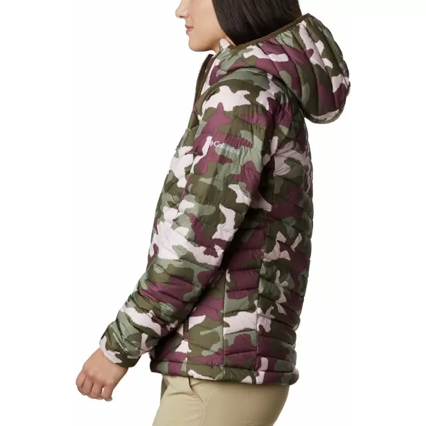 Columbia Womens Powder Lite Hooded JacketOlive Green Traditional Camo