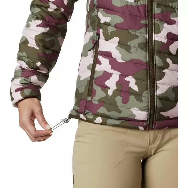 Columbia Womens Powder Lite Hooded JacketOlive Green Traditional Camo