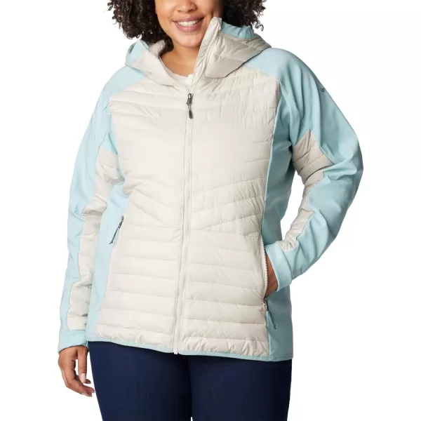 Columbia Womens Powder Lite Hybrid Hooded JacketDark Stone Aqua Haze