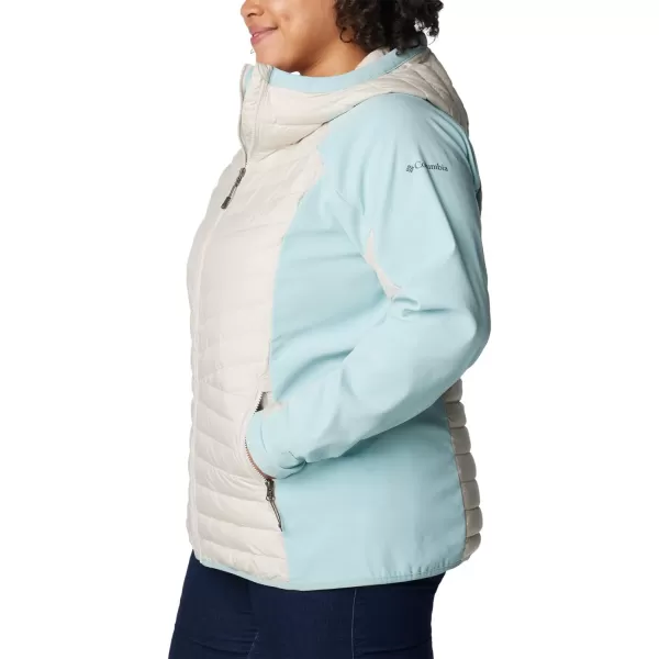 Columbia Womens Powder Lite Hybrid Hooded JacketDark Stone Aqua Haze