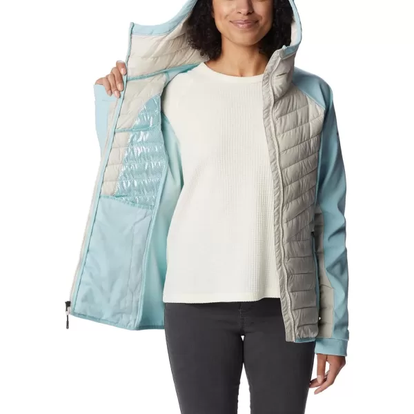 Columbia Womens Powder Lite Hybrid Hooded JacketDark Stone Aqua Haze