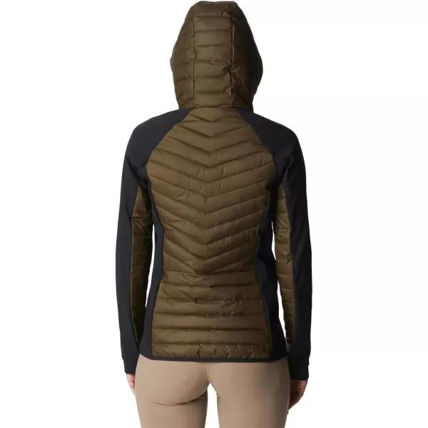 Columbia Womens Powder Lite Hybrid Hooded JacketOlive GreenBlack
