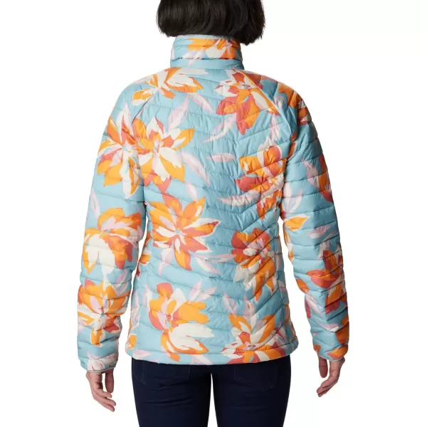 Columbia Womens Powder Lite JacketAqua Haze Poinsettia Print