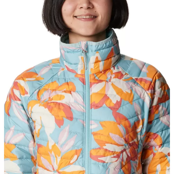 Columbia Womens Powder Lite JacketAqua Haze Poinsettia Print