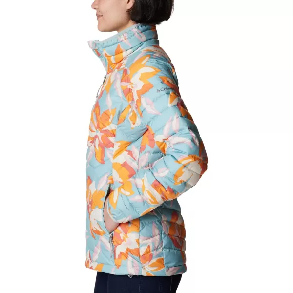 Columbia Womens Powder Lite JacketAqua Haze Poinsettia Print