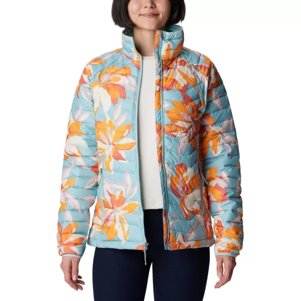 Columbia Womens Powder Lite JacketAqua Haze Poinsettia Print