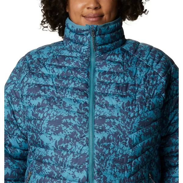 Columbia Womens Powder Lite JacketCanyon Blue Florescence Print