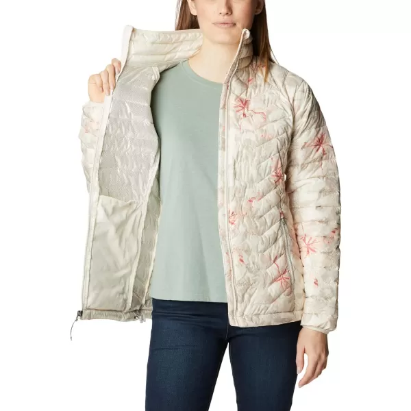 Columbia Womens Powder Lite JacketChalk Aurelian Print