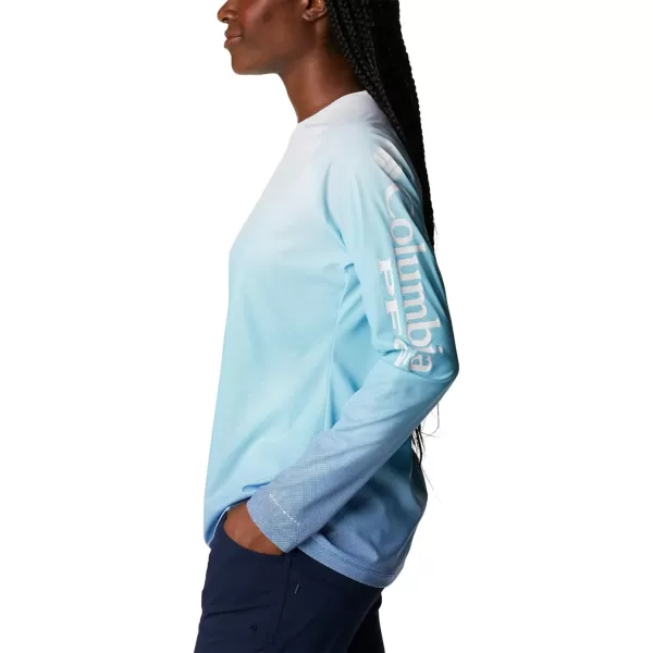 Columbia Womens Printed Tidal Deflector Long SleeveAtollBlue Macaw Gradient