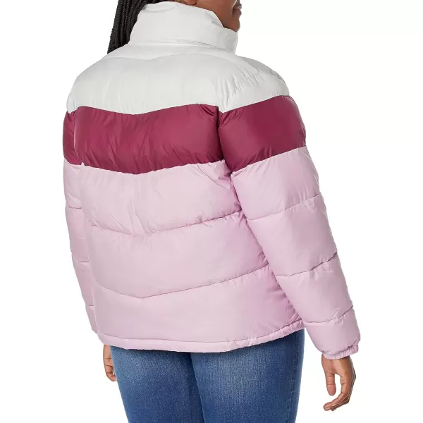 Columbia Womens Puffect Color Blocked JacketAuraMarionberryWhite