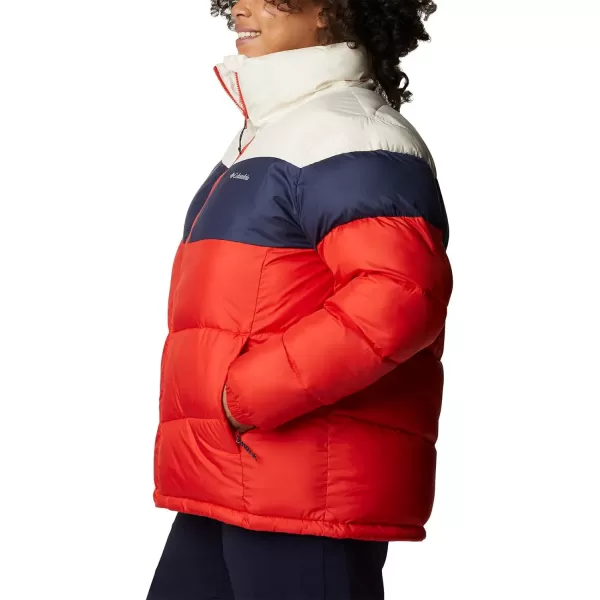 Columbia Womens Puffect Color Blocked JacketBold OrangeNocturnalChalk