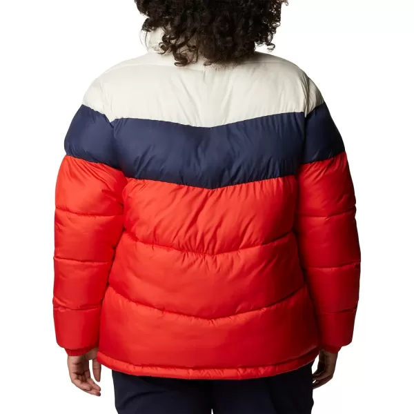 Columbia Womens Puffect Color Blocked JacketBold OrangeNocturnalChalk